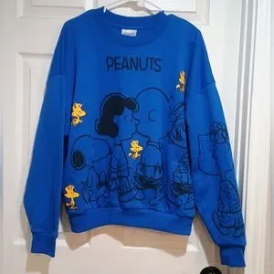 Peanuts | Sweaters | New Snoopy Peanuts Vibrant Blue Crewneck With ...